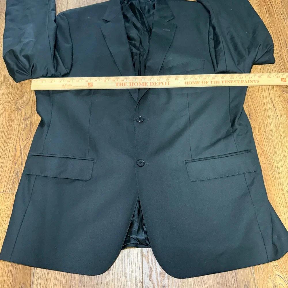 Pronto Uomo Signature Mens 46R Suit Jacket Black Super 120s Wool Made in Italy